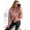 Košile saténová dlouhý rukáv dámské (S/M/L ONE SIZE) ITALSKá MóDA IM322560/DR (Velikost M/L, Barva červená)