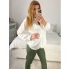 Košile saténová dlouhý rukáv dámské (S/M/L ONE SIZE) ITALSKá MóDA IM322560/DR (Velikost M/L, Barva červená)