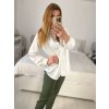 Košile saténová dlouhý rukáv dámské (S/M/L ONE SIZE) ITALSKá MóDA IM322560/DR (Velikost M/L, Barva červená)