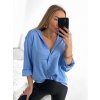Košile saténová dlouhý rukáv dámské (S/M/L ONE SIZE) ITALSKá MóDA IM322560/DR (Velikost M/L, Barva červená)