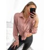 Košile saténová dlouhý rukáv dámské (S/M/L ONE SIZE) ITALSKá MóDA IM322560/DR (Velikost M/L, Barva červená)