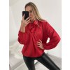 Halenka saténová dlouhý rukáv dámská (S/M/L ONE SIZE) ITALSKá MóDA IM322561/DR (Velikost M/L, Barva červená)