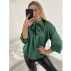 Halenka saténová dlouhý rukáv dámská (S/M/L ONE SIZE) ITALSKá MóDA IM322561/DR (Velikost M/L, Barva červená)