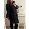 Kabát flaušový s páskem dlouhý rukáv dámský nadrozměr (XL/2XL/3XL ONE SIZE) ITALSKÁ MÓDA IMWQ22004/DR (Velikost 2XL/3XL, Barva Černá)