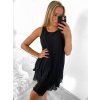 Šaty šifonové bez rukávů dámské (S/M/L ONE SIZE) ITALSKÁ MÓDA IMD22494/DR (Velikost M/L, Barva tmavě tyrkysová)