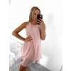 Šaty šifonové bez rukávů dámské (S/M/L ONE SIZE) ITALSKÁ MÓDA IMD22494/DR (Velikost M/L, Barva tmavě tyrkysová)