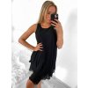 Šaty šifonové bez rukávů dámské (S/M/L ONE SIZE) ITALSKÁ MÓDA IMD22494/DR (Velikost M/L, Barva tmavě tyrkysová)