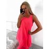 Šaty šifonové bez rukávů dámské (S/M/L ONE SIZE) ITALSKÁ MÓDA IMD22494/DR (Velikost M/L, Barva tmavě tyrkysová)