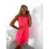 Šaty šifonové bez rukávů dámské (S/M/L ONE SIZE) ITALSKÁ MÓDA IMD22494/DR (Velikost M/L, Barva tmavě tyrkysová)