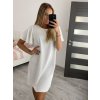 Šaty letní krátký rukáv dámské (S/L ONE SIZE) ITALSKÁ MÓDA IMWOP22OP028/DR (Velikost M/L, Barva béžová)