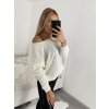 Svetr pletený dlouhý netopýří rukáv dámský (UNI S-L) TURECKÁ MÓDA TM922STAR/DR (Velikost M/L, Barva béžová)