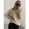 Svetr pletený dlouhý netopýří rukáv dámský (UNI S-L) TURECKÁ MÓDA TM922STAR/DR (Velikost M/L, Barva béžová)