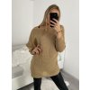 Svetr pletený dlouhý netopýří rukáv dámský (UNI S-L) TURECKÁ MÓDA TM922STAR/DR (Velikost M/L, Barva béžová)