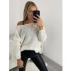 Svetr pletený dlouhý netopýří rukáv dámský (UNI S-L) TURECKÁ MÓDA TM922STAR/DR (Velikost M/L, Barva béžová)