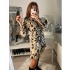 Šaty šifonové dlouhý rukáv dámské (S/M ONE SIZE) ITALSKÁ MÓDA IMWGS223252/DR (Velikost S/M/L, Barva béžová)
