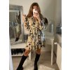 Šaty šifonové dlouhý rukáv dámské (S/M ONE SIZE) ITALSKÁ MÓDA IMWGS223252/DR (Velikost S/M/L, Barva béžová)
