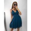 Šaty šifonové elegantní krátké na ramínka dámské (S/M ONE SIZE) ITALSKá MóDA IM922BONA/DR (Velikost S/M/L, Barva zelená)