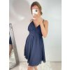 Šaty šifonové elegantní krátké na ramínka dámské (S/M ONE SIZE) ITALSKá MóDA IM922BONA/DR (Velikost S/M/L, Barva zelená)