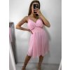 Šaty šifonové elegantní krátké na ramínka dámské (S/M ONE SIZE) ITALSKá MóDA IM922BONA/DR (Velikost S/M/L, Barva zelená)