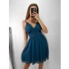 Šaty šifonové elegantní krátké na ramínka dámské (S/M ONE SIZE) ITALSKá MóDA IM922BONA/DR (Velikost S/M/L, Barva zelená)