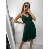 Šaty šifonové elegantní krátké na ramínka dámské (S/M ONE SIZE) ITALSKá MóDA IM922BONA/DR (Velikost S/M/L, Barva zelená)