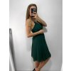 Šaty šifonové elegantní krátké na ramínka dámské (S/M ONE SIZE) ITALSKá MóDA IM922BONA/DR (Velikost S/M/L, Barva zelená)