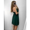 Šaty šifonové elegantní krátké na ramínka dámské (S/M ONE SIZE) ITALSKá MóDA IM922BONA/DR (Velikost S/M/L, Barva zelená)