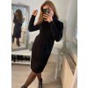 Šaty pletené s rolákem dlouhý rukáv dámské (S/M ONE SIZE) ITALSKÁ MÓDA IMPLI228404/DR (Velikost S/M/L, Barva béžová)