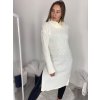 Šaty pletené s rolákem dlouhý rukáv dámské (S/M ONE SIZE) ITALSKÁ MÓDA IMPLI228404/DR (Velikost S/M/L, Barva béžová)