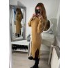 Šaty pletené s rolákem dlouhý rukáv dámské (S/M ONE SIZE) ITALSKÁ MÓDA IMPLI228404/DR (Velikost S/M/L, Barva béžová)