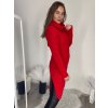 Šaty pletené s rolákem dlouhý rukáv dámské (S/M ONE SIZE) ITALSKÁ MÓDA IMPLI228404/DR (Velikost S/M/L, Barva béžová)