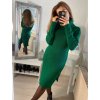 Šaty pletené s rolákem dlouhý rukáv dámské (S/M ONE SIZE) ITALSKÁ MÓDA IMPLI228404/DR (Velikost S/M/L, Barva béžová)