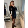 Šaty upletové s rolákem dlouhý rukáv dámské (S/M ONE SIZE) ITALSKÁ MÓDA IMWA22NG-2313/DR (Velikost S/M/L, Barva béžová)