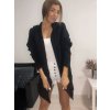 Cardigan pletený s kapucí dlouhý rukáv dámský (S/M/L ONE SIZE) ITALSKÁ MÓDA IMWB22303/DR