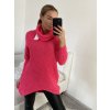 Svetr pletený prodloužený s rolákem dlouhý rukáv dámský (L/XL ONE SIZE) ITALSKÁ MÓDA IM4221286/DR (Velikost S/M/L, Barva růžová neon)