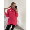 Svetr pletený prodloužený s rolákem dlouhý rukáv dámský (L/XL ONE SIZE) ITALSKÁ MÓDA IM4221286/DR (Velikost S/M/L, Barva růžová neon)