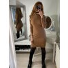 Šaty žebrované s rolákem dlouhý rukáv dámské (S/M ONE SIZE) ITALSKÁ MÓDA IMWB22344/DR (Velikost S/M/L, Barva Černá)