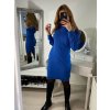 Šaty žebrované s rolákem dlouhý rukáv dámské (S/M ONE SIZE) ITALSKÁ MÓDA IMWB22344/DR (Velikost S/M/L, Barva Černá)