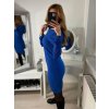 Šaty žebrované s rolákem dlouhý rukáv dámské (S/M ONE SIZE) ITALSKÁ MÓDA IMWB22344/DR (Velikost S/M/L, Barva Černá)