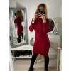 Šaty žebrované s rolákem dlouhý rukáv dámské (S/M ONE SIZE) ITALSKÁ MÓDA IMWB22344/DR (Velikost S/M/L, Barva Černá)