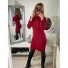 Šaty žebrované s rolákem dlouhý rukáv dámské (S/M ONE SIZE) ITALSKÁ MÓDA IMWB22344/DR (Velikost S/M/L, Barva Černá)