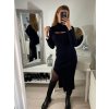Šaty úpletové dlouhý rukáv dámské (S/M ONE SIZE) ITALSKÁ MÓDA IMWAA223333/DR (Velikost S/M/L, Barva Černá)