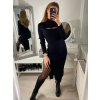 Šaty úpletové dlouhý rukáv dámské (S/M ONE SIZE) ITALSKÁ MÓDA IMWAA223333/DR (Velikost S/M/L, Barva Černá)