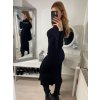 Šaty úpletové dlouhý rukáv dámské (S/M ONE SIZE) ITALSKÁ MÓDA IMWAA223333/DR (Velikost S/M/L, Barva Černá)