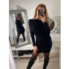Šaty úpletové carmen s rolákem dlouhý rukáv dámské (S/M ONE SIZE) ITALSKá IM422JK7026/DR (Velikost S/M/L, Barva Černá)