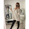 Svetr oversize pletený dlouhý rukáv dámský (S/M ONE SIZE) ITALSKÁ MÓDA IMM222008/DR (Velikost S/M/L, Barva béžová)