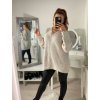 Svetr oversize pletený dlouhý rukáv dámský (S/M ONE SIZE) ITALSKÁ MÓDA IMM222008/DR (Velikost S/M/L, Barva béžová)