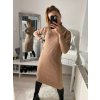 Šaty úpletové dlouhý rukáv dámské (S/M ONE SIZE) ITALSKÁ MÓDA IMWAA22100/DR