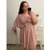 Šaty společenské elegantní krátký rukáv dámské nadrozměr (XL/2XL ONE SIZE) ITALSKÁ MÓDA IMPSH2218025/DR (Velikost XL/2XL, Barva Černá)