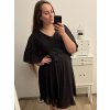 Šaty společenské elegantní krátký rukáv dámské nadrozměr (XL/2XL ONE SIZE) ITALSKÁ MÓDA IMPSH2218025/DR (Velikost XL/2XL, Barva Černá)